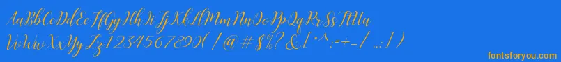 Challista Font – Orange Fonts on Blue Background