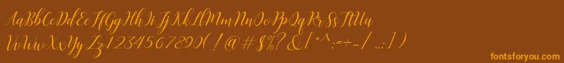 Challista Font – Orange Fonts on Brown Background