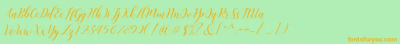 Challista Font – Orange Fonts on Green Background