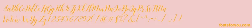 Challista Font – Orange Fonts on Pink Background
