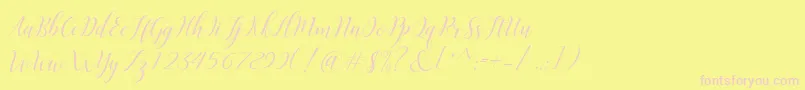 Challista Font – Pink Fonts on Yellow Background