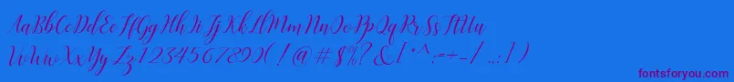 Challista Font – Purple Fonts on Blue Background