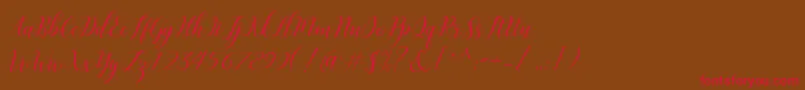 Challista Font – Red Fonts on Brown Background