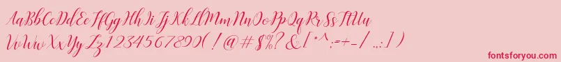 Challista Font – Red Fonts on Pink Background