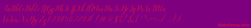 Challista Font – Red Fonts on Purple Background
