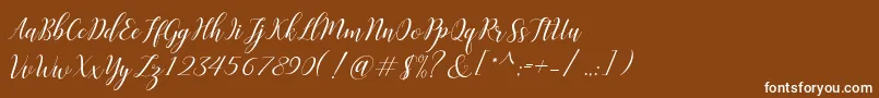 Challista Font – White Fonts on Brown Background