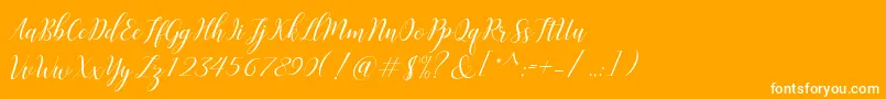 Challista-Schriftart – Weiße Schriften auf orangefarbenem Hintergrund