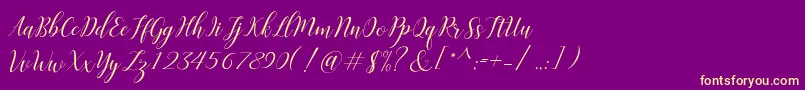 Challista Font – Yellow Fonts on Purple Background