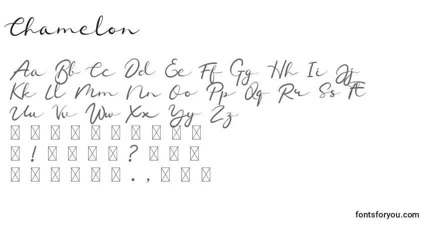 Schriftart Chamelon – Alphabet, Zahlen, spezielle Symbole