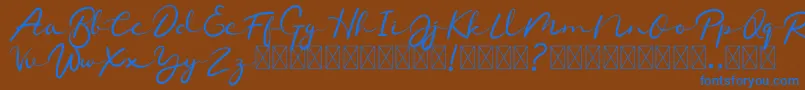 Chamelon Font – Blue Fonts on Brown Background