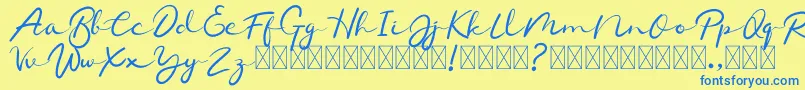 Chamelon Font – Blue Fonts on Yellow Background