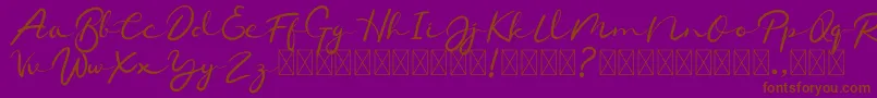 フォントChamelon – 紫色の背景に茶色のフォント