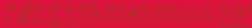 Chamelon-fontti – ruskeat fontit punaisella taustalla