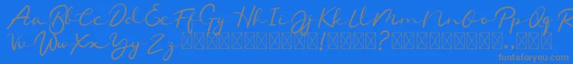 フォントChamelon – 青い背景に灰色の文字