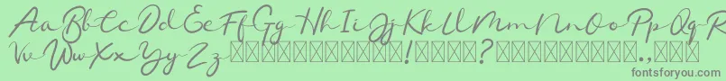 フォントChamelon – 緑の背景に灰色の文字