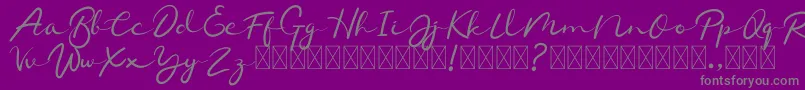 Chamelon-fontti – harmaat kirjasimet violetilla taustalla