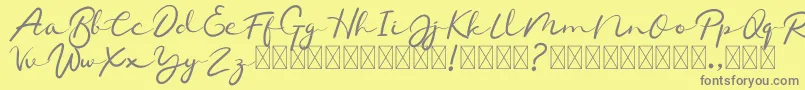 Chamelon-Schriftart – Graue Schriften auf gelbem Hintergrund