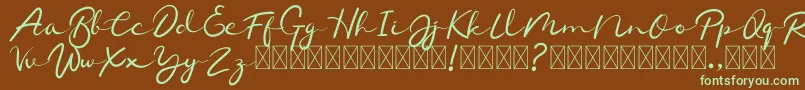 Chamelon-fontti – vihreät fontit ruskealla taustalla