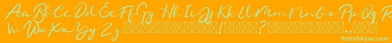 Chamelon Font – Green Fonts on Orange Background