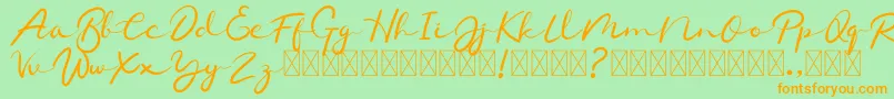 Chamelon Font – Orange Fonts on Green Background