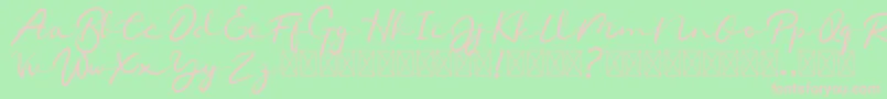フォントChamelon – 緑の背景にピンクのフォント