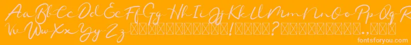 Chamelon-fontti – vaaleanpunaiset fontit oranssilla taustalla