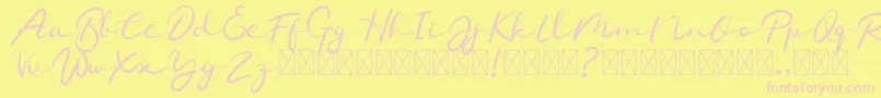 Chamelon Font – Pink Fonts on Yellow Background