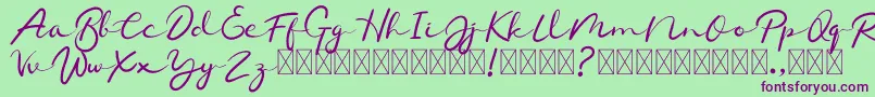 Chamelon-fontti – violetit fontit vihreällä taustalla