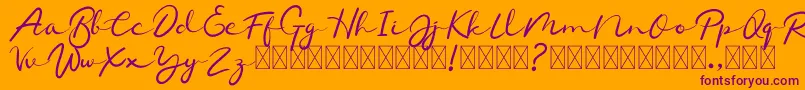 Chamelon Font – Purple Fonts on Orange Background