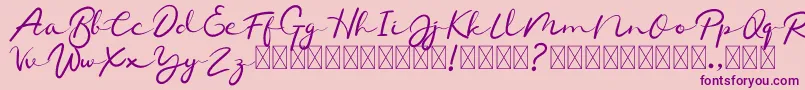 Chamelon-fontti – violetit fontit vaaleanpunaisella taustalla