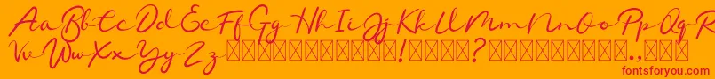Chamelon Font – Red Fonts on Orange Background