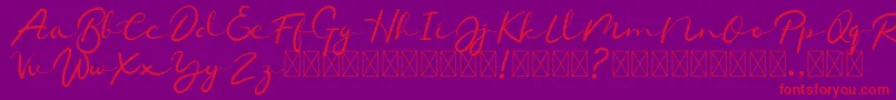 フォントChamelon – 紫の背景に赤い文字