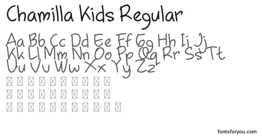 Шрифт Chamilla Kids Regular – алфавит, цифры, специальные символы
