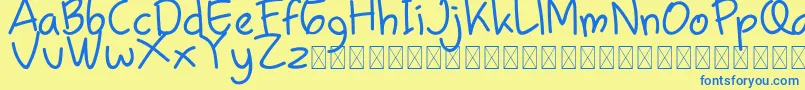 Chamilla Kids Regular Font – Blue Fonts on Yellow Background