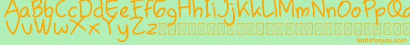 Chamilla Kids Regular Font – Orange Fonts on Green Background