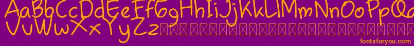 Chamilla Kids Regular Font – Orange Fonts on Purple Background