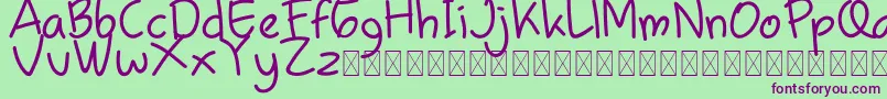 Chamilla Kids Regular Font – Purple Fonts on Green Background