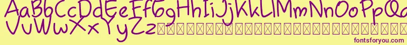 Chamilla Kids Regular Font – Purple Fonts on Yellow Background