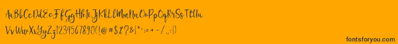 Chamille Font – Black Fonts on Orange Background