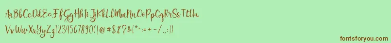 Chamille Font – Brown Fonts on Green Background
