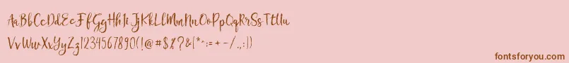 Chamille Font – Brown Fonts on Pink Background