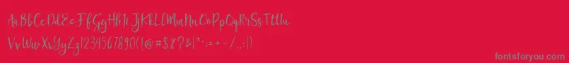 Chamille Font – Gray Fonts on Red Background