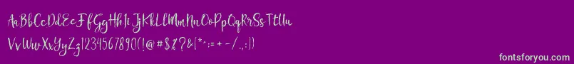 Chamille-fontti – vihreät fontit violetilla taustalla