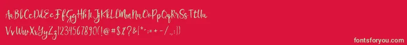 Chamille Font – Green Fonts on Red Background