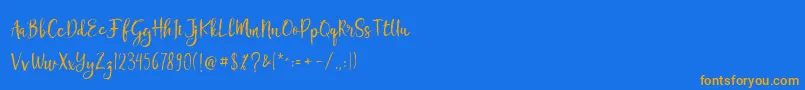 Chamille Font – Orange Fonts on Blue Background