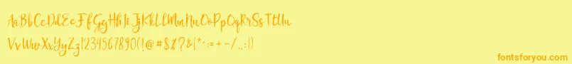 Chamille Font – Orange Fonts on Yellow Background
