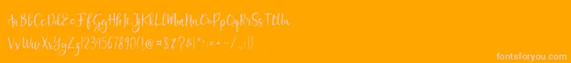 Chamille Font – Pink Fonts on Orange Background