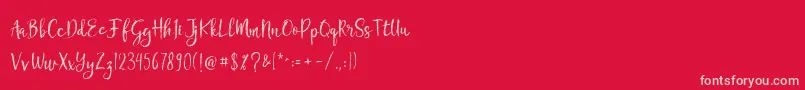 Chamille Font – Pink Fonts on Red Background