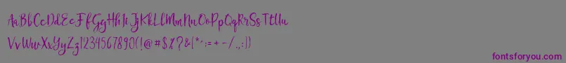 Chamille-Schriftart – Violette Schriften auf grauem Hintergrund