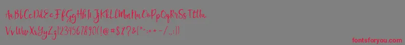 Chamille Font – Red Fonts on Gray Background